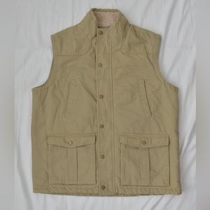 Outdoor Life Men’s Sherpa Lined Canvas Vest SZ L